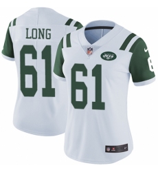 Women's Nike New York Jets #61 Spencer Long White Vapor Untouchable Limited Player NFL Jersey