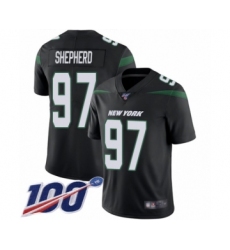 Men's New York Jets #97 Nathan Shepherd Black Alternate Vapor Untouchable Limited Player 100th Season Football Jersey