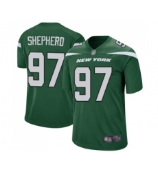 Men's New York Jets #97 Nathan Shepherd Game Green Team Color Football Jersey