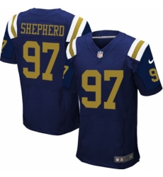 Men's Nike New York Jets #97 Nathan Shepherd Elite Navy Blue Alternate NFL Jersey
