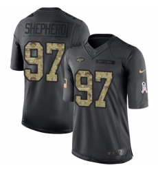 Men's Nike New York Jets #97 Nathan Shepherd Limited Black 2016 Salute to Service NFL Jersey
