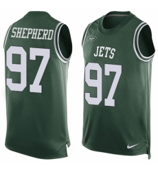 Men's Nike New York Jets #97 Nathan Shepherd Limited Green Player Name & Number Tank Top NFL Jersey