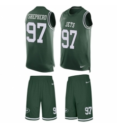 Men's Nike New York Jets #97 Nathan Shepherd Limited Green Tank Top Suit NFL Jersey