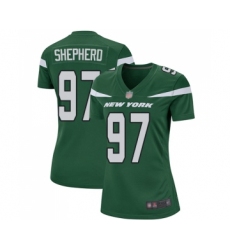 Women's New York Jets #97 Nathan Shepherd Game Green Team Color Football Jersey