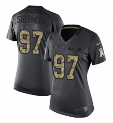 Women's Nike New York Jets #97 Nathan Shepherd Limited Black 2016 Salute to Service NFL Jersey