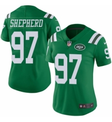Women's Nike New York Jets #97 Nathan Shepherd Limited Green Rush Vapor Untouchable NFL Jersey