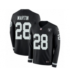 Men's Nike Oakland Raiders #28 Doug Martin Limited Black Therma Long Sleeve NFL Jersey