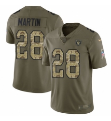 Men's Nike Oakland Raiders #28 Doug Martin Limited Olive/Camo 2017 Salute to Service NFL Jersey