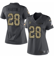 Women's Nike Oakland Raiders #28 Doug Martin Limited Black 2016 Salute to Service NFL Jersey