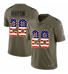Youth Nike Oakland Raiders #28 Doug Martin Limited Olive/USA Flag 2017 Salute to Service NFL Jersey