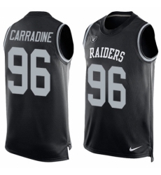 Men's Nike Oakland Raiders #96 Cornellius Carradine Limited Black Player Name & Number Tank Top NFL Jersey