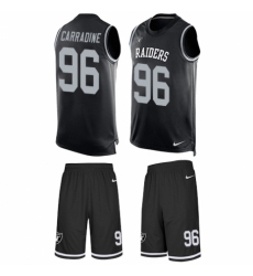 Men's Nike Oakland Raiders #96 Cornellius Carradine Limited Black Tank Top Suit NFL Jersey