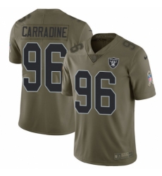 Men's Nike Oakland Raiders #96 Cornellius Carradine Limited Olive 2017 Salute to Service NFL Jersey