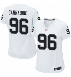 Women's Nike Oakland Raiders #96 Cornellius Carradine Game White NFL Jersey