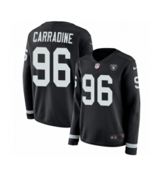 Women's Nike Oakland Raiders #96 Cornellius Carradine Limited Black Therma Long Sleeve NFL Jersey