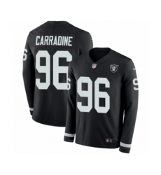 Youth Nike Oakland Raiders #96 Cornellius Carradine Limited Black Therma Long Sleeve NFL Jersey
