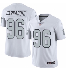 Youth Nike Oakland Raiders #96 Cornellius Carradine Limited White Rush Vapor Untouchable NFL Jersey
