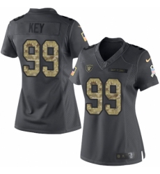 Women's Nike Oakland Raiders #99 Arden Key Limited Black 2016 Salute to Service NFL Jersey