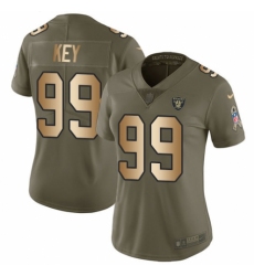 Women's Nike Oakland Raiders #99 Arden Key Limited Olive/Gold 2017 Salute to Service NFL Jersey