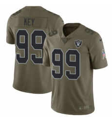 Youth Nike Oakland Raiders #99 Arden Key Limited Olive 2017 Salute to Service NFL Jersey