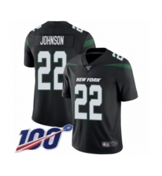 Men's New York Jets #22 Trumaine Johnson Black Alternate Vapor Untouchable Limited Player 100th Season Football Jersey