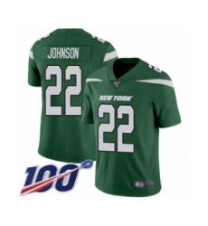 Men's New York Jets #22 Trumaine Johnson Green Team Color Vapor Untouchable Limited Player 100th Season Football Jersey