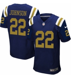Men's Nike New York Jets #22 Trumaine Johnson Elite Navy Blue Alternate NFL Jersey
