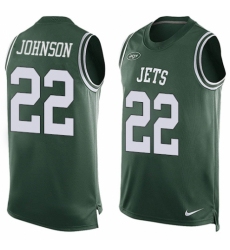 Men's Nike New York Jets #22 Trumaine Johnson Limited Green Player Name & Number Tank Top NFL Jersey