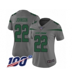 Women's New York Jets #22 Trumaine Johnson Limited Gray Inverted Legend 100th Season Football Jersey