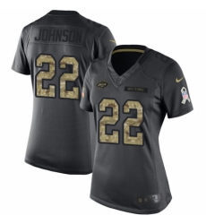 Women's Nike New York Jets #22 Trumaine Johnson Limited Black 2016 Salute to Service NFL Jersey
