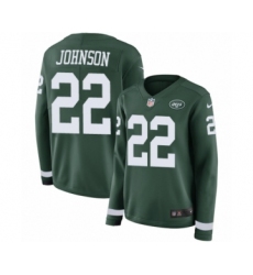 Women's Nike New York Jets #22 Trumaine Johnson Limited Green Therma Long Sleeve NFL Jersey
