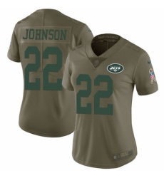 Women's Nike New York Jets #22 Trumaine Johnson Limited Olive 2017 Salute to Service NFL Jersey