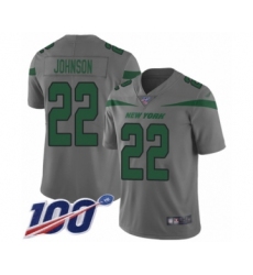 Youth New York Jets #22 Trumaine Johnson Limited Gray Inverted Legend 100th Season Football Jersey