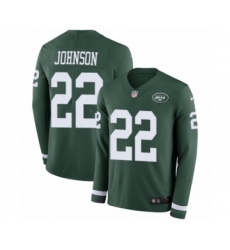 Youth Nike New York Jets #22 Trumaine Johnson Limited Green Therma Long Sleeve NFL Jersey