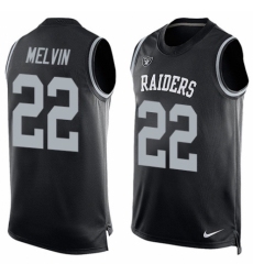 Men's Nike Oakland Raiders #22 Rashaan Melvin Limited Black Player Name & Number Tank Top NFL Jersey