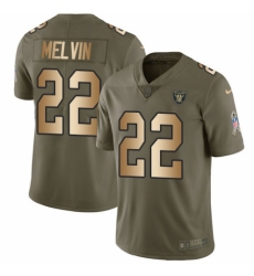 Men's Nike Oakland Raiders #22 Rashaan Melvin Limited Olive/Gold 2017 Salute to Service NFL Jersey