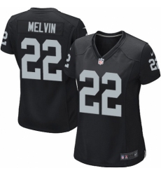 Women's Nike Oakland Raiders #22 Rashaan Melvin Game Black Team Color NFL Jersey