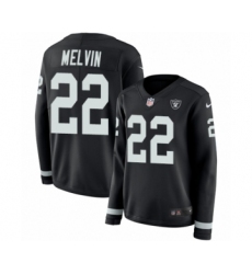 Women's Nike Oakland Raiders #22 Rashaan Melvin Limited Black Therma Long Sleeve NFL Jersey