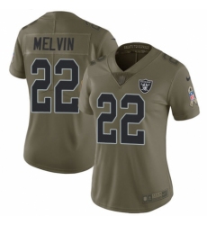 Women's Nike Oakland Raiders #22 Rashaan Melvin Limited Olive 2017 Salute to Service NFL Jersey