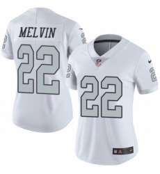 Women's Nike Oakland Raiders #22 Rashaan Melvin Limited White Rush Vapor Untouchable NFL Jersey