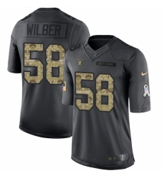 Men's Nike Oakland Raiders #58 Kyle Wilber Limited Black 2016 Salute to Service NFL Jersey