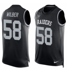 Men's Nike Oakland Raiders #58 Kyle Wilber Limited Black Player Name & Number Tank Top NFL Jersey
