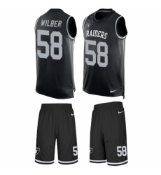 Men's Nike Oakland Raiders #58 Kyle Wilber Limited Black Tank Top Suit NFL Jersey
