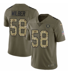 Men's Nike Oakland Raiders #58 Kyle Wilber Limited Olive/Camo 2017 Salute to Service NFL Jersey