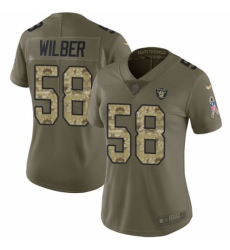 Women's Nike Oakland Raiders #58 Kyle Wilber Limited Olive/Camo 2017 Salute to Service NFL Jersey