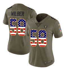 Women's Nike Oakland Raiders #58 Kyle Wilber Limited Olive/USA Flag 2017 Salute to Service NFL Jersey