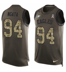 Men's Nike Philadelphia Eagles #94 Haloti Ngata Limited Green Salute to Service Tank Top NFL Jersey
