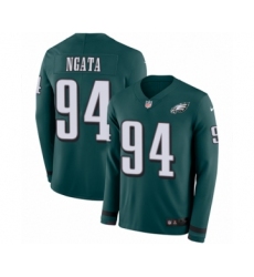 Men's Nike Philadelphia Eagles #94 Haloti Ngata Limited Green Therma Long Sleeve NFL Jersey