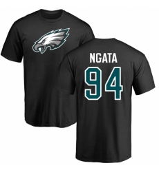 Nike Philadelphia Eagles #94 Haloti Ngata Black Name & Number Logo T-Shirt