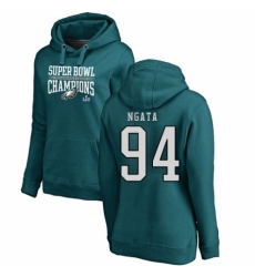 Women's Nike Philadelphia Eagles #94 Haloti Ngata Green Super Bowl LII Champions Pullover Hoodie